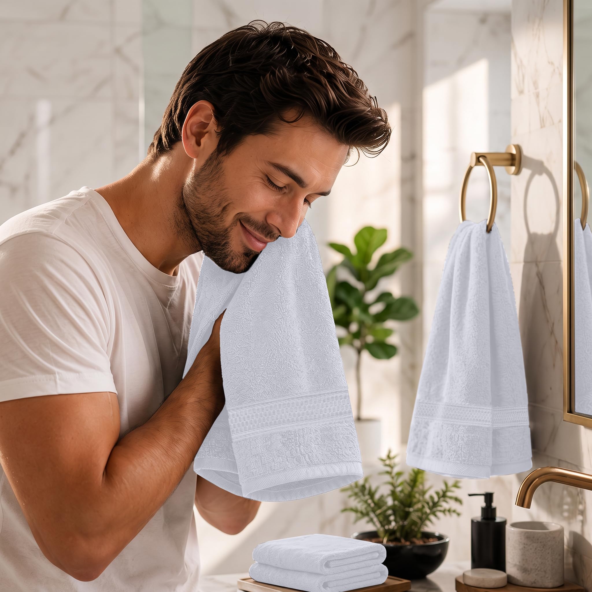 Dan River Juego de 3 Toallas de baño de 100% algodón de Lujo, máxima Comodidad y absorción para baño, Juego de Toallas de baño de Lujo para el hogar y el SPA (27 x 54 Pulgadas),
