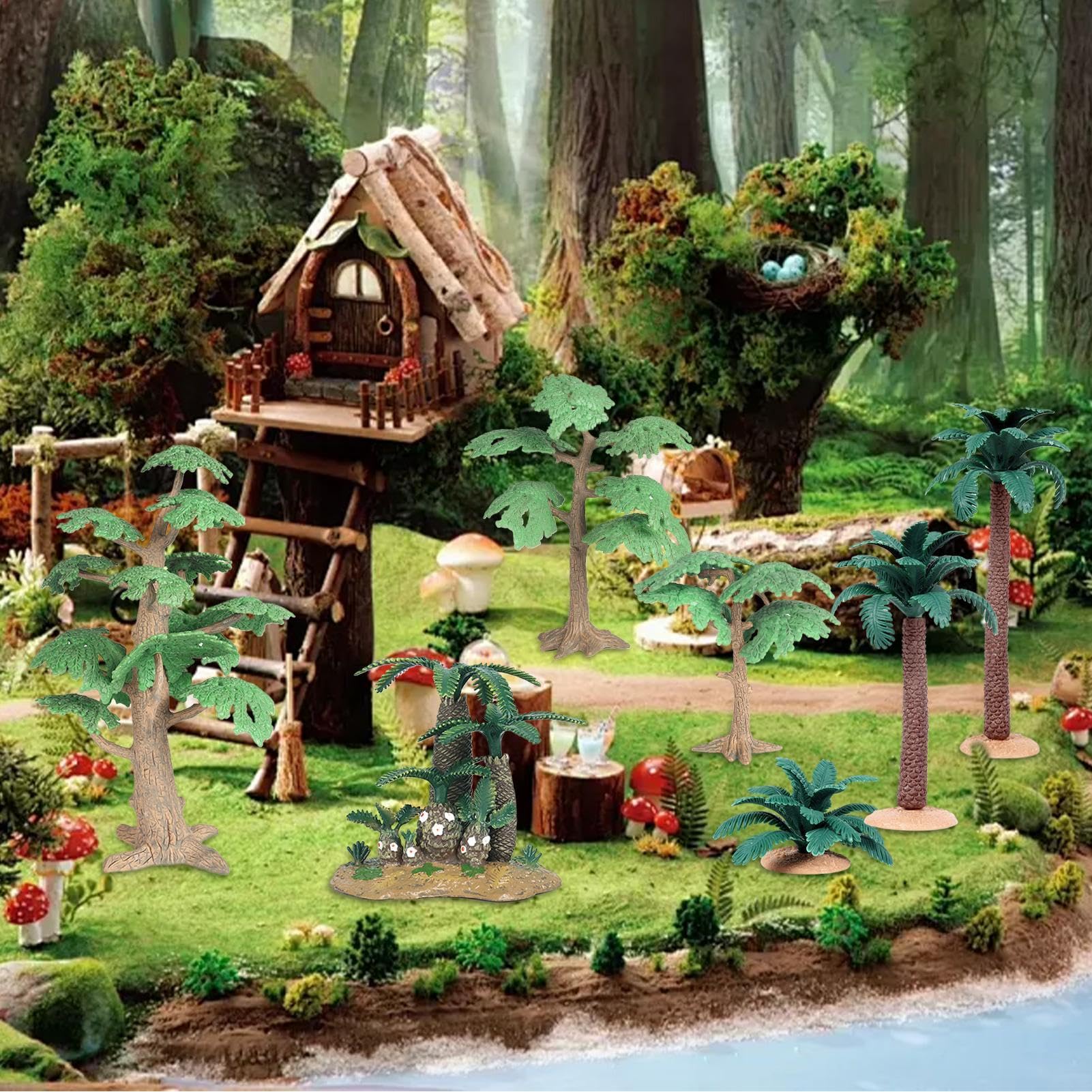 Mini modellino in miniatura | Alberi 7 Pezzi Scenario Costruzione Piante