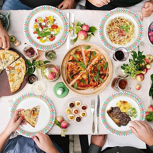 Miniatura 5 de 10 inch Paper Plates 100 Count Soak Proof, Cut Proof, Microwave Safe Heavy Duty Printed Disposable Plate for Everyday Use