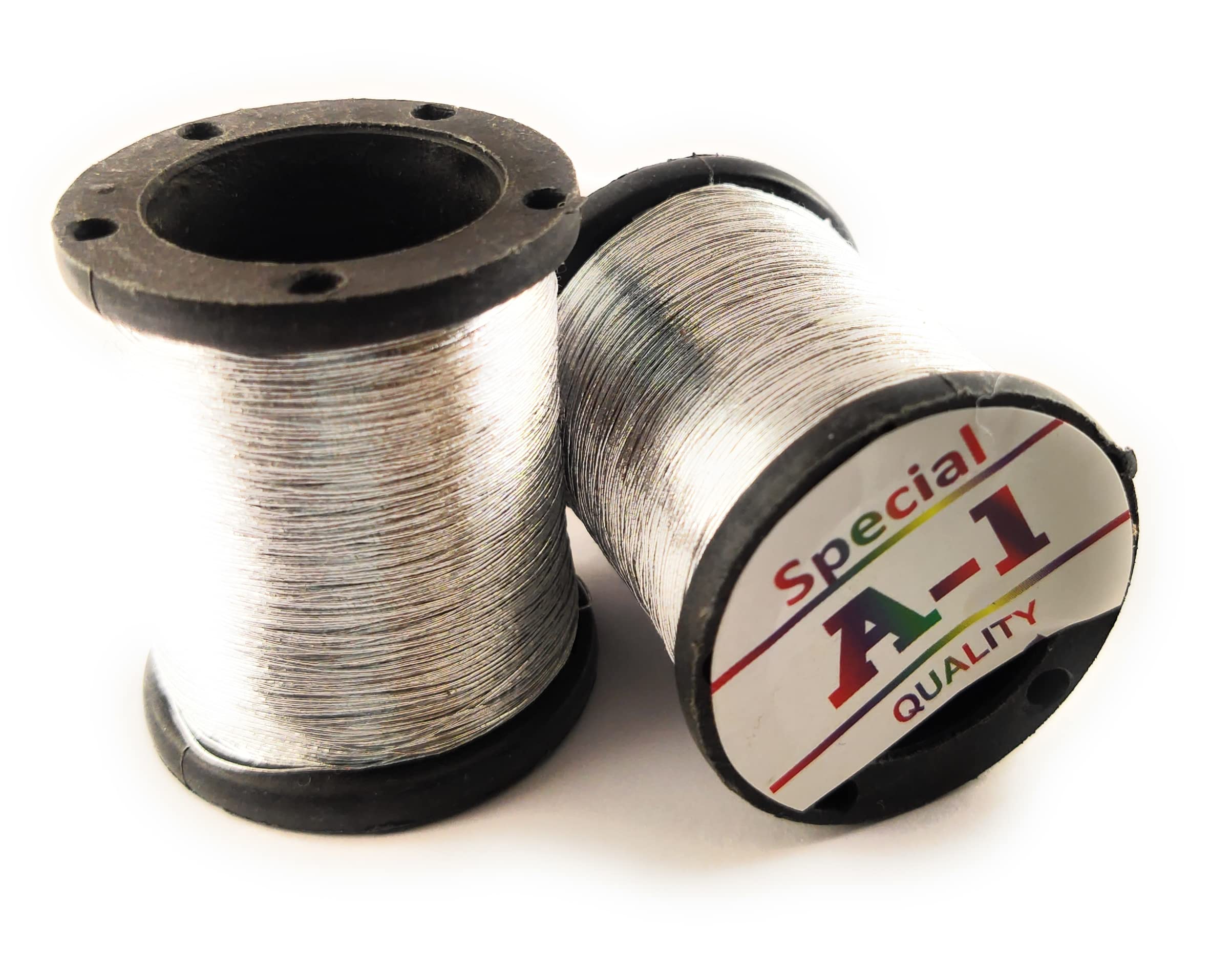 Lecraft -A1 Silver Embroidery Metallic zari Threads Gold Colour for aari Work Hand Embroidering 0.1mm Pack of 10 roll