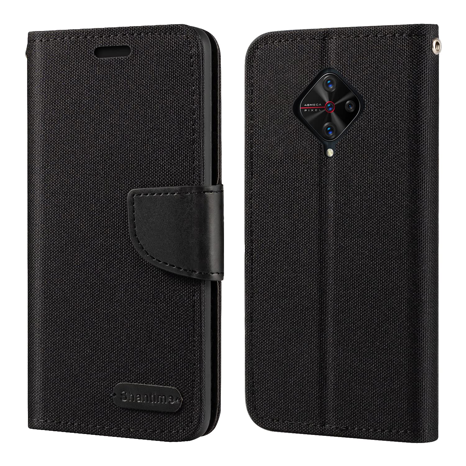 Case Compatible With Vivo S1 Pro Oxford Leather Wallet Case