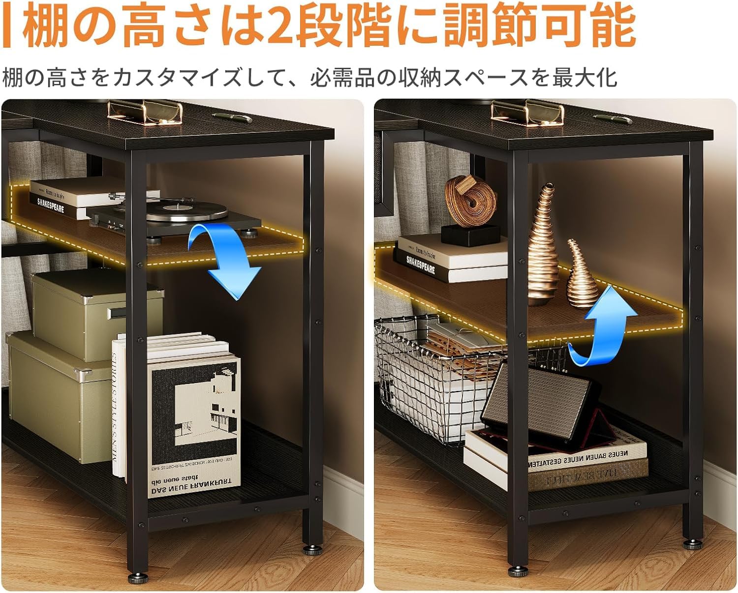 Amazon | パソコンデスク 引き出し2杯付き ゲーミングデスク