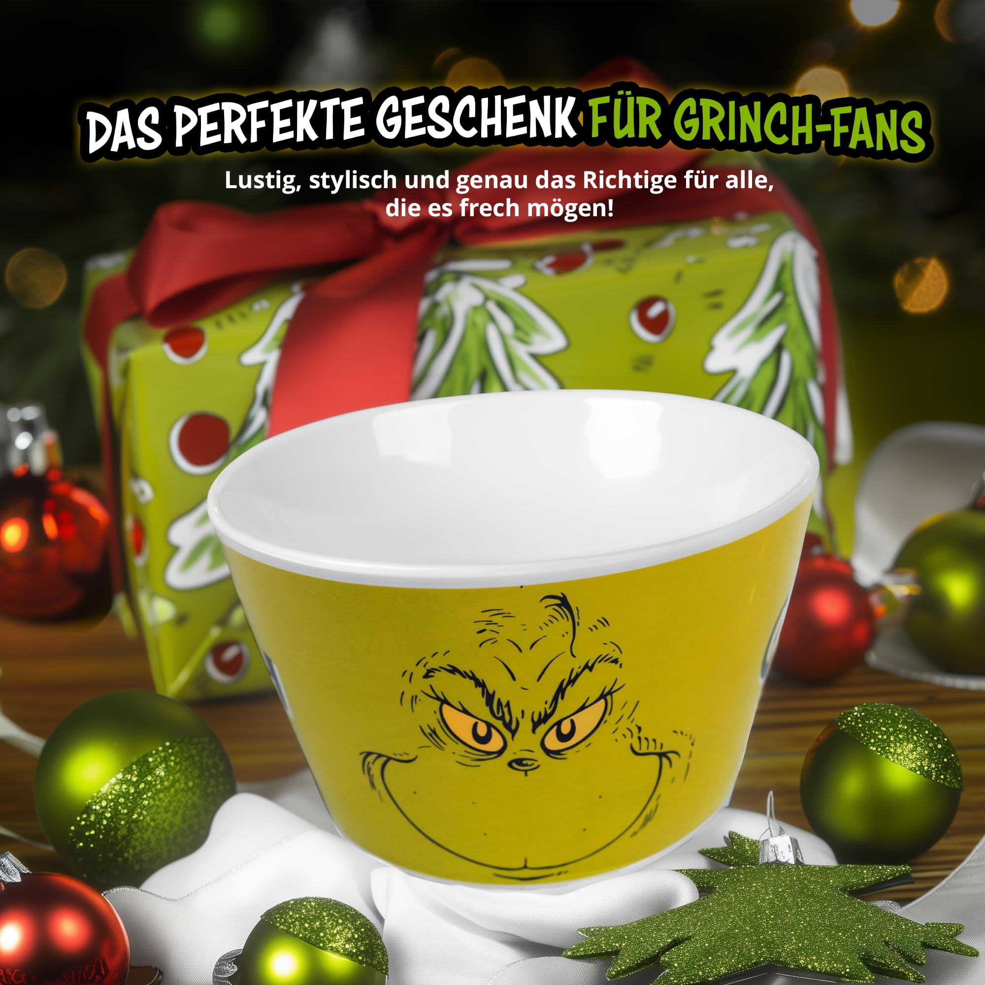 Ciotola Per Cereali Grinch - In Ceramica Verde, Official Merchandise, 500ml - Foto 13