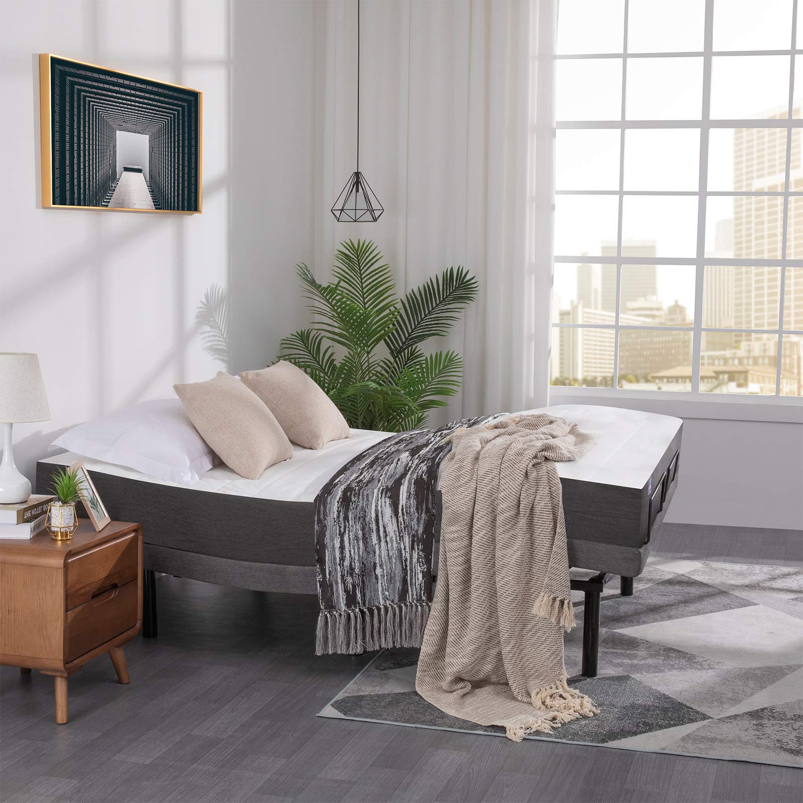 Inofia Adjustable Bed Frame Queen Size with App Control & Wireless