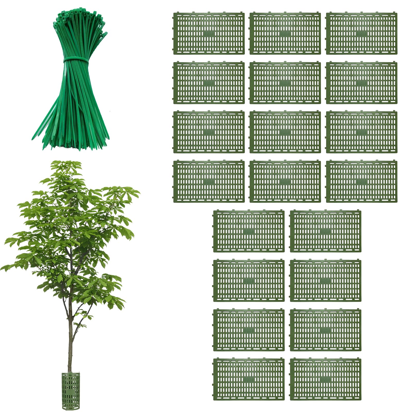 20 Pezzi Protezione per Il Tronco d'Albero con Fascette, Strumenti Protezioni Corteccia Espandibile per Corteccia Danneggiata, Proteggere Tronco di Albero per Prevenire Trimmer Tosaerba e Animali