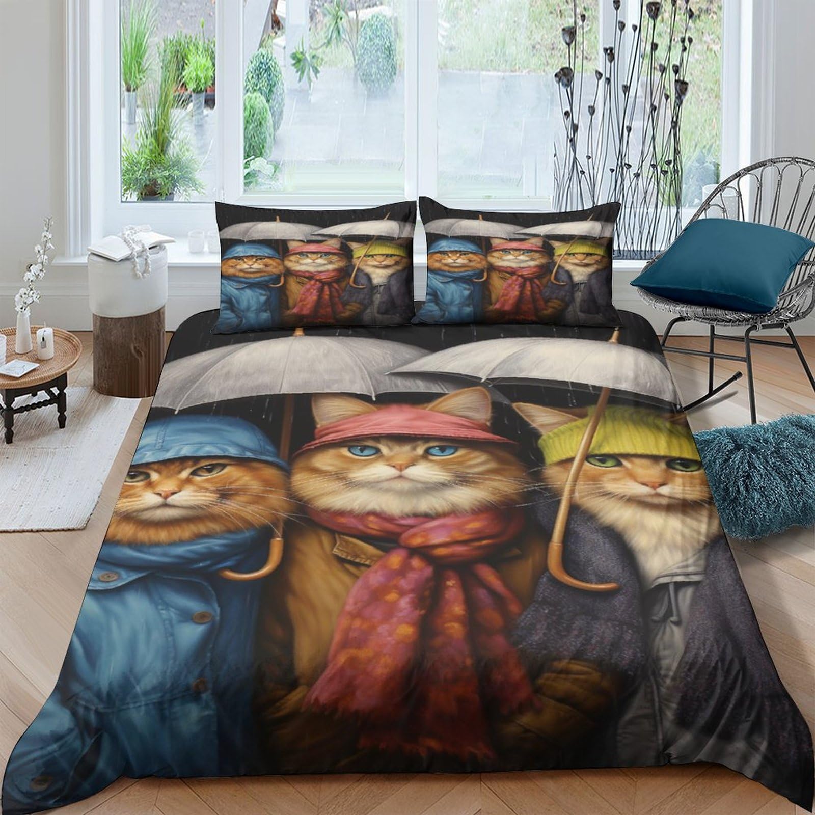 Housse de couette chat ICOBES 200x200cm pour transformer la chambre des enfants et adultes