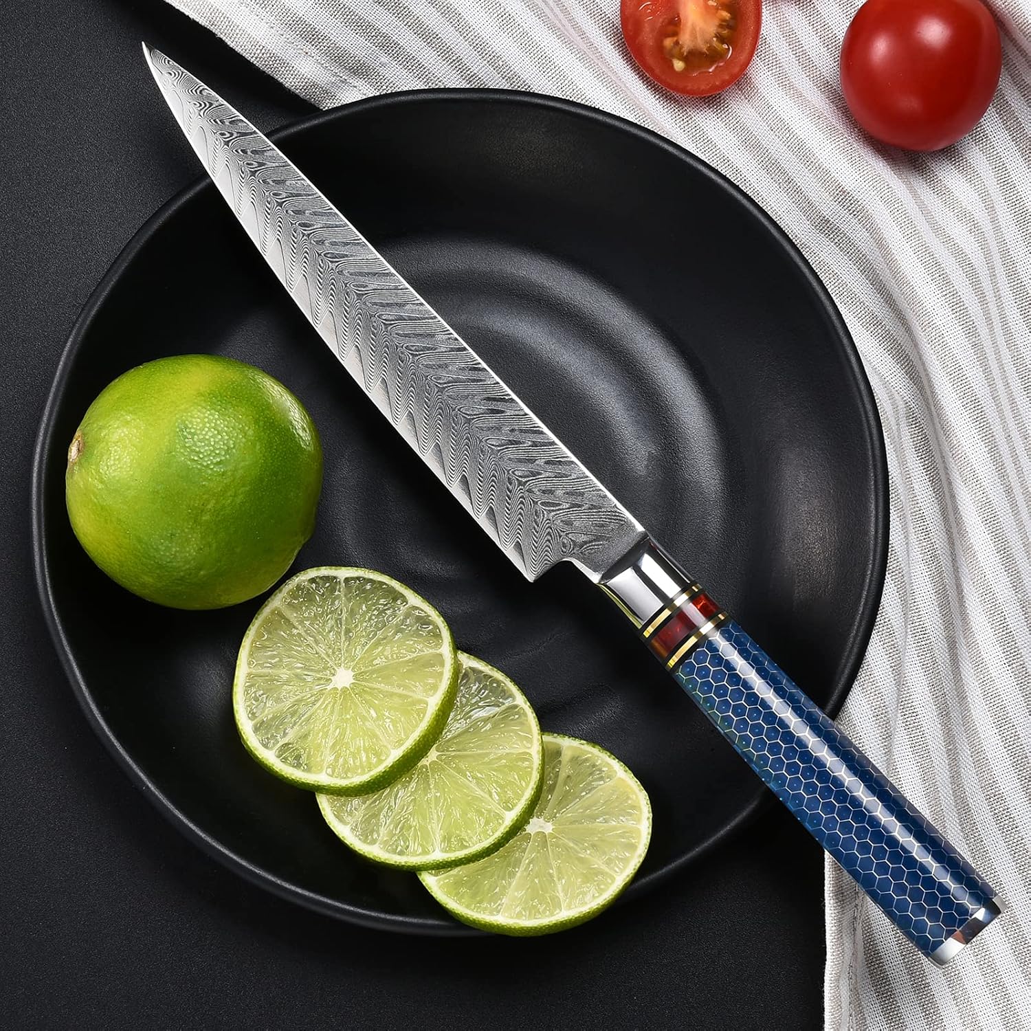 6 Inch Utility Knife Kitchen Paring Knife Damascus Knives Japanese VG10 Chef Knife Sharpest 67-Layer High Carbon Stainless Steel Knife Sushi Meat Cutting Gyuto Chef Knives with Gift Box