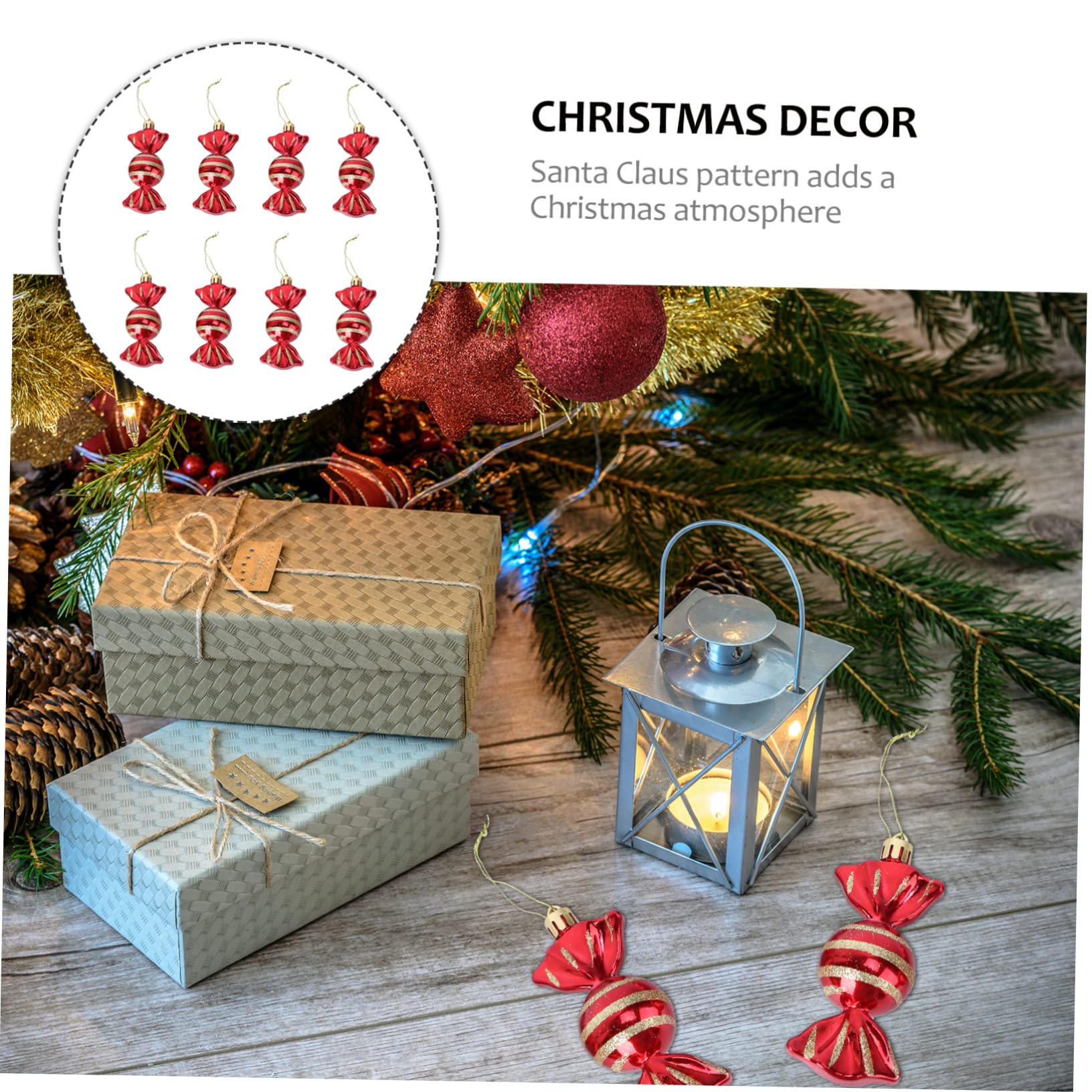 ifundom 24piezas Adornos Colgantes De Forma para Decoración Navideña Paquete para Árbol De Navidad y