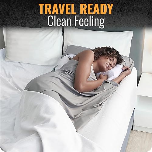 Miniatura 6 de Skywin Forro de saco de dormir para aeropuerto  Forro polar para saco de dormir de 6.89 x 2.30 pies, sábana de viaje, saco de dormir para