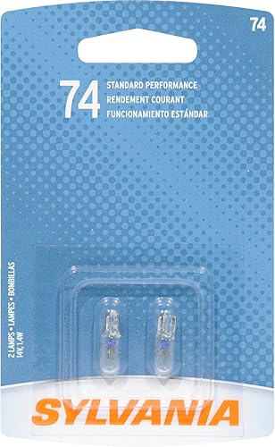 SYLVANIA 74 Bulbos básicos en miniatura, (contiene 2 bombillas)