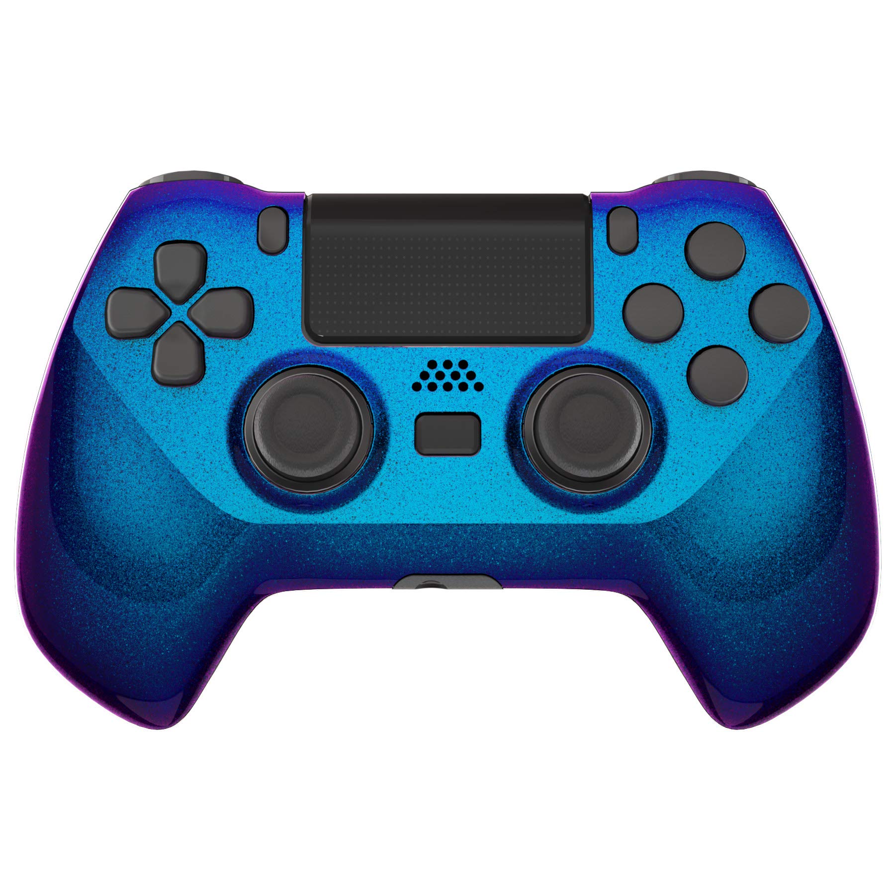eXtremeRate Decade-Turnier-Controller (DTC) Remap Kit für PS4 Controller JDM-040/050/055, Remap Board, Faceplate, Backplate, 4 Rückpaddles, Trigger Stops Kit Lila Blau