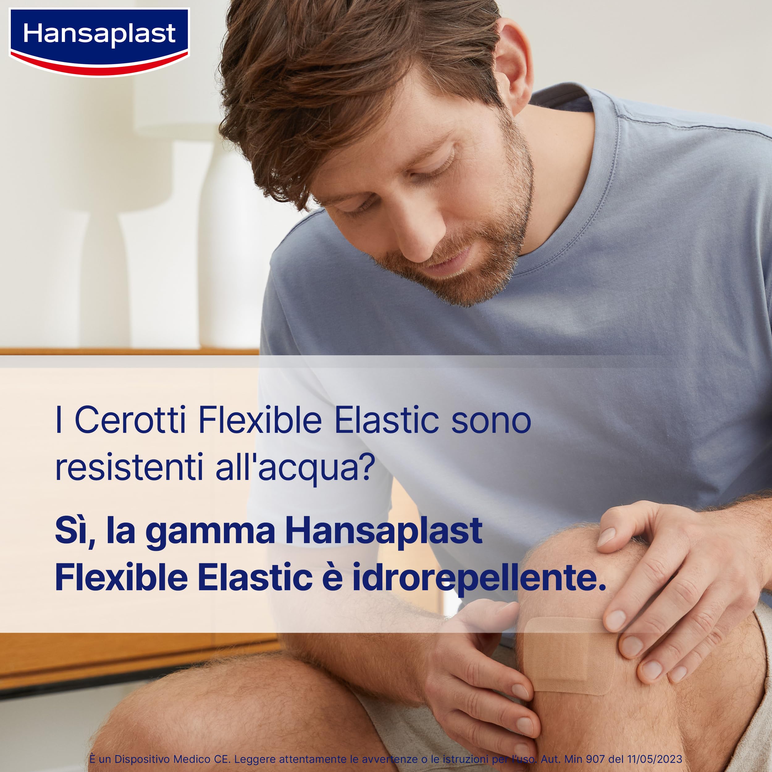 Hansaplast FLEXIBLE XL, Cerotti medicazione per articolazioni, ginocchia e gomiti, Cerotto flessibile e resistente all'acqua che si adatta ai movimenti, 1 Confezione da 10 cerotti grandi 5 x 7,2 cm