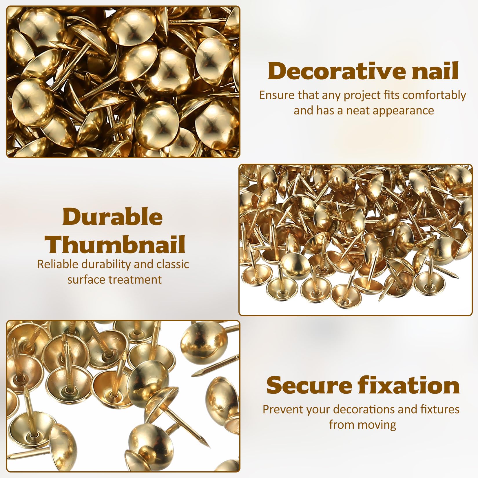 Tenbrachian 580 Pcs Upholstery Tacks, Antique Upholstery Pins, Bronze Nails, Vintage Decorative Thumb Tacks - Image 3