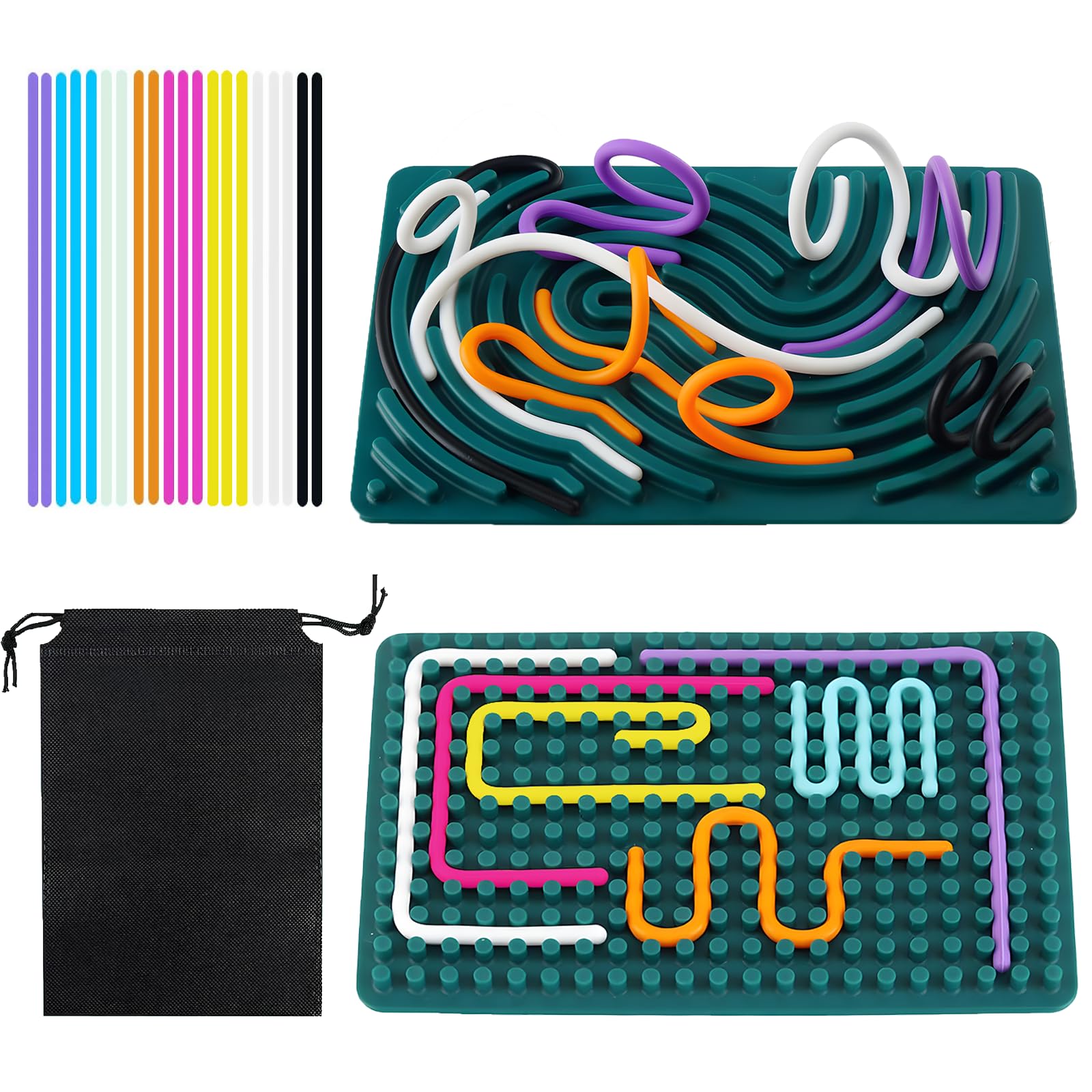 Tableau D'Activités Sensorielles TDAH Autisme - Jouet Anti-Stress Avec Sac Transport Et 20 Cordes