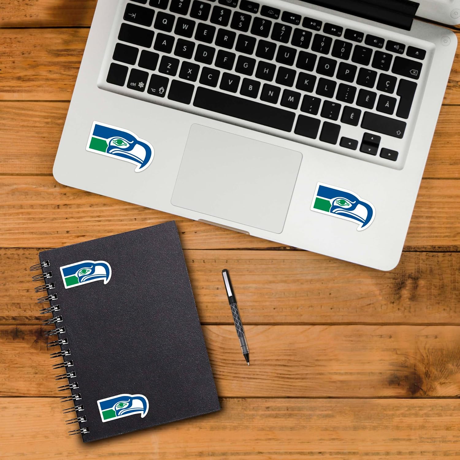 FANMATS 39542 NFL - Seattle Seahawks Decal 6-pk - Works On Hard Surfaces - for Homes, Cars, Trucks, SUVs, Personal Items, Laptops, Cell Phones | Blue | 5” x 6.25” | 6 Various Logos/Wordmark