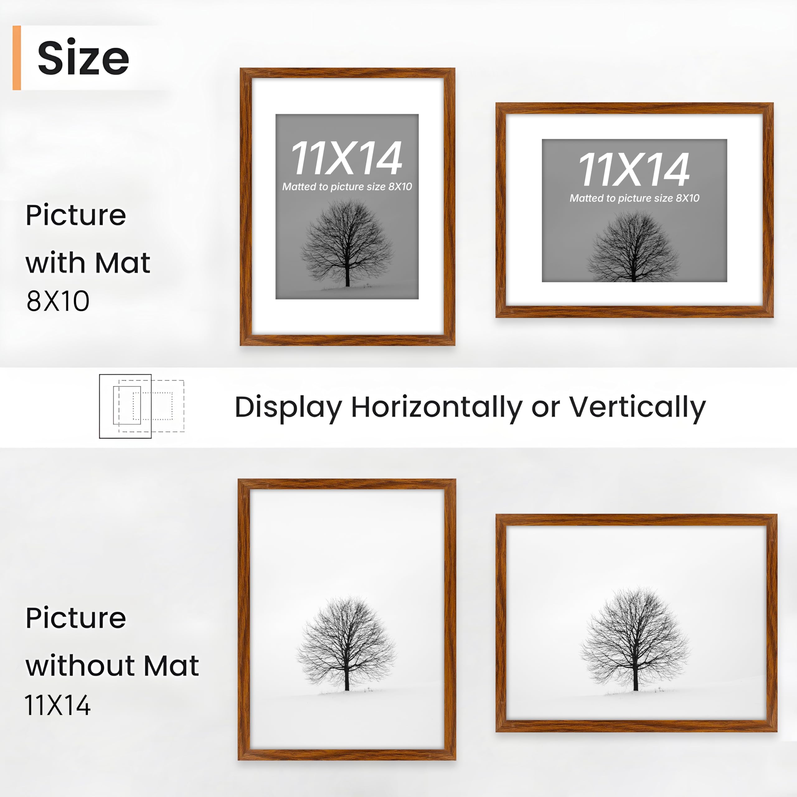 Art Street Photo Frames - Set of 2 Brown Wall Frames -3