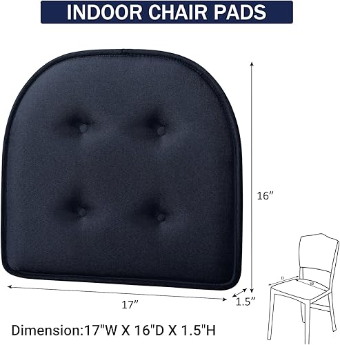 Miniatura 6 de downluxe Cojines de espuma viscoelástica para sillas de comedor, almohadillas antideslizantes para sillas de cocina y sillas de oficina, en forma de