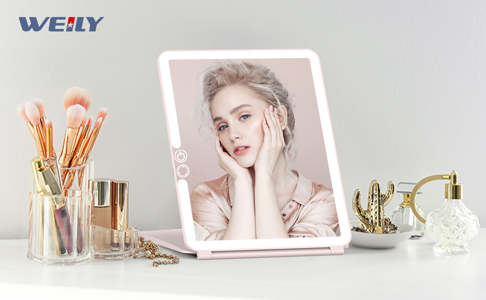 Amazon.com : WEILY Makeup Mirror with Lights, 2000 mAh USB