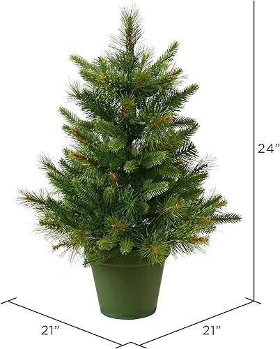 Miniatura 3 de Vickerman árbol de navidad artificial de pino de cachemira sin iluminación de 24 pulgadas, Sin iluminar, 24"
