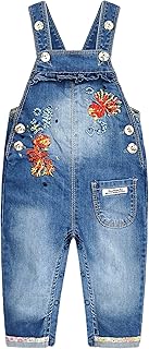 Kidscool Space Baby Girls Easy Diaper Changing Snap Legs Embroidered Cute Denim Overalls Price In India