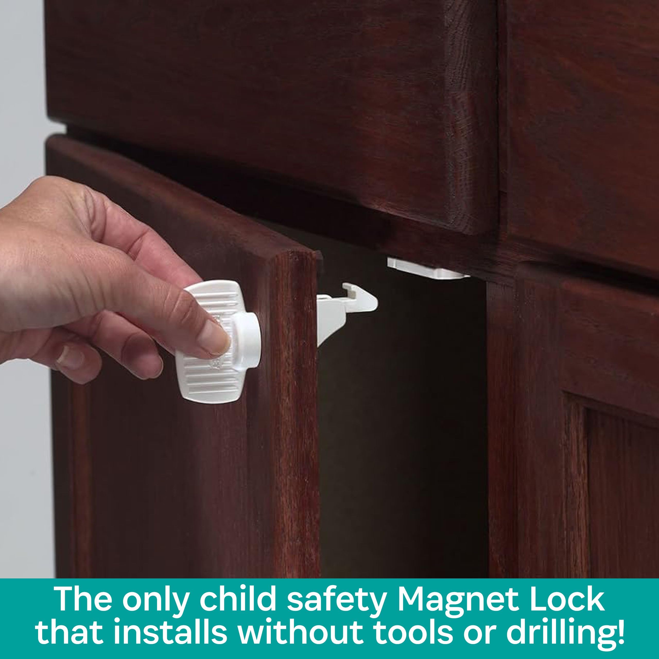 KidCo Ecken Magnet Lock Plus Schlüssel und Halterung – Weiß – 4 CT