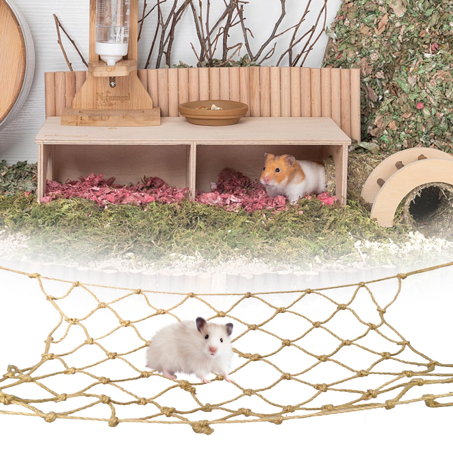 Bohue Bird Climbing Rope Net Hamster Training Net With Hooks Birds Toys Parrot Toys Set Hammock Net Cotton Rope Climbing Net Hanging Bed Toy Pet Toys - Image 4
