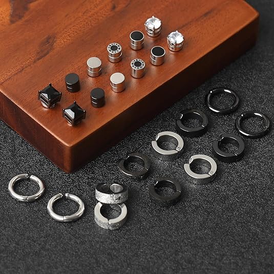 Orecchini Magnetici 4 Paia - Orecchini Finti Senza Foratura Uomo E Donna, 6mm Con Calamita - Foto 6