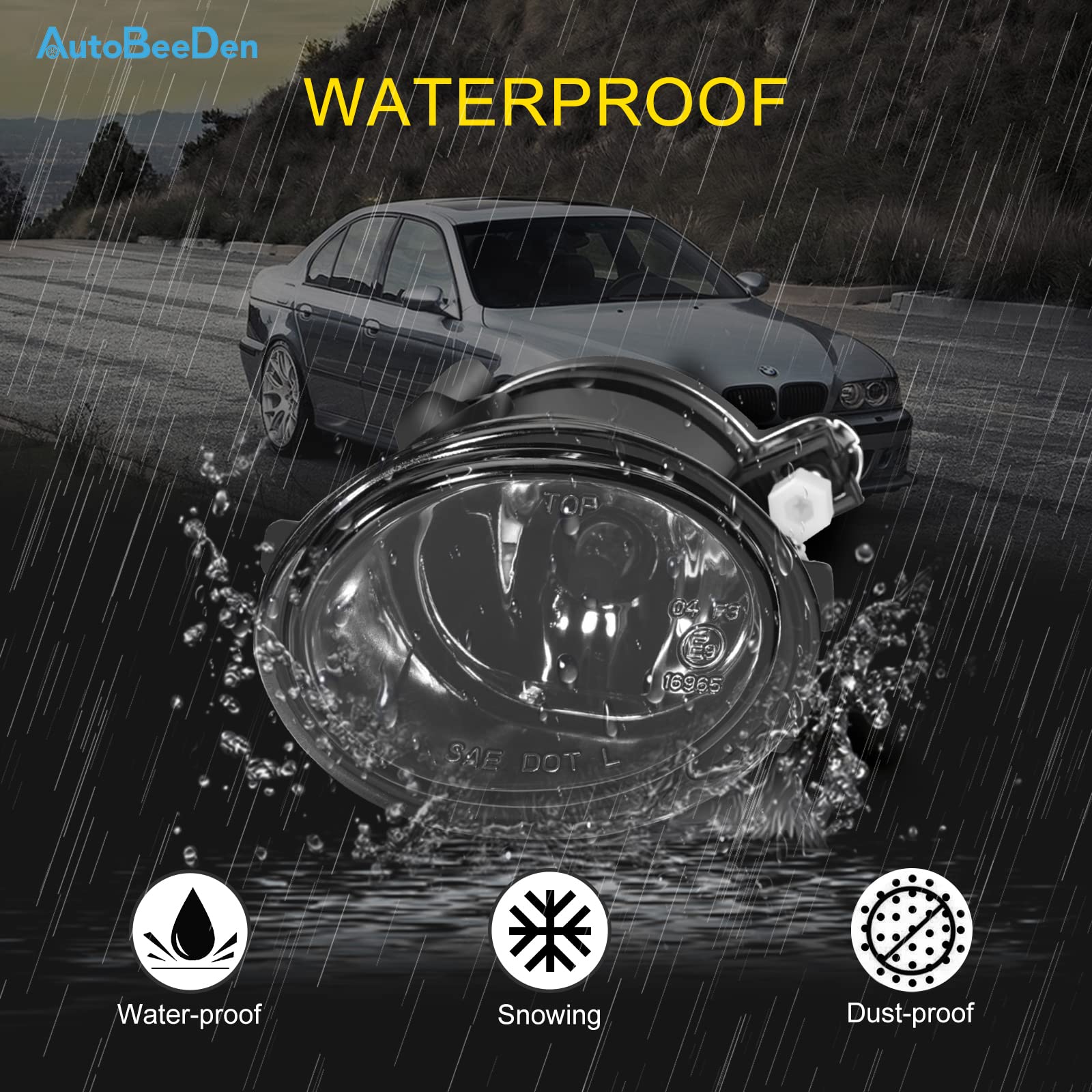 Luces antiniebla compatible con BMW (E46 E39 Parachoques M Tech Paquete deportivo M) Serie 3 5 M3 M5, 09/2000-12/2007, (HB SDN WGN CPE CONV) (Negro)