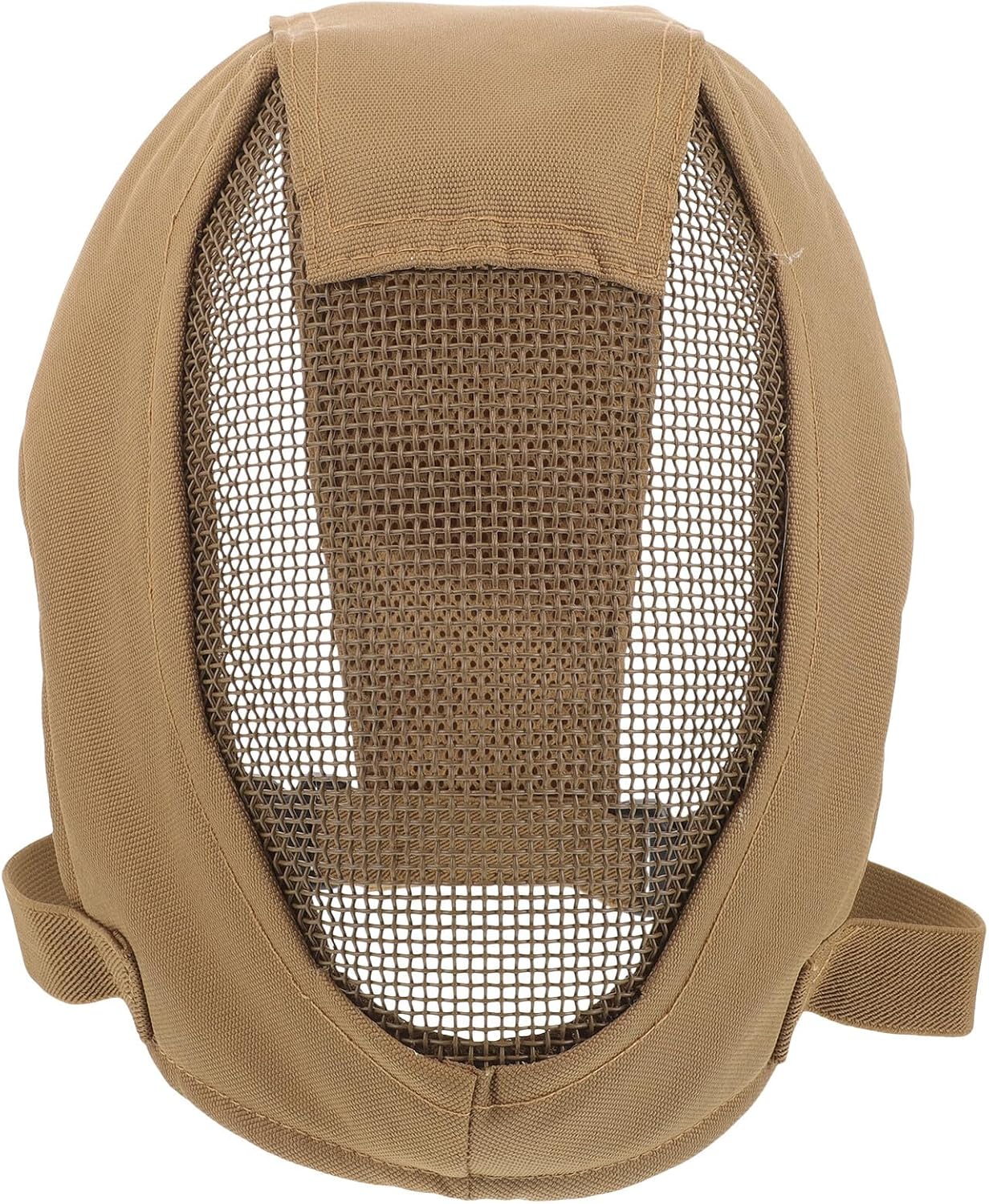 Full Face Fencing Mask V3 Metal Wire Protective Breathable Hunting Game Mask with Steel Mesh Mud Color for Outdoor Combat and Training