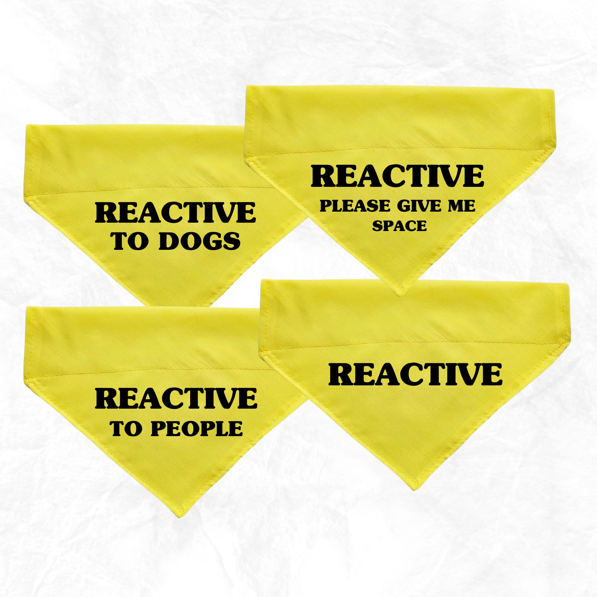Over the Collar Yellow Bandana for Reactive dogs - Be aware, (Reactive to Dogs, Medium)