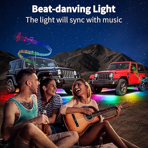 Miniatura 2 de Underglow - Luces de automóvil, luces exteriores inteligentes multicolor con aplicación y control remoto, modo de música y bricolaje, 16 millones de