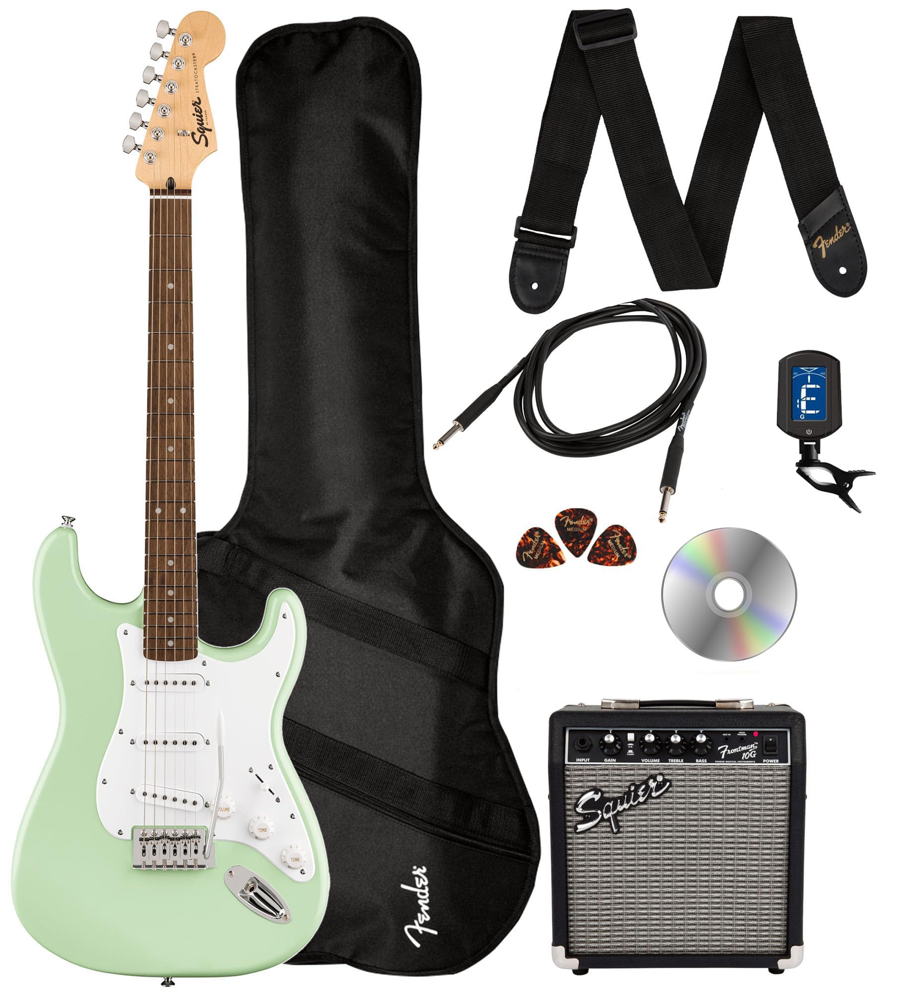 Amazon.com: Fender Squier Sonic Stratocaster - Surf Green Bundle Amazon.com: Fender Squier Sonic Stratocaster - Surf Green Bundle