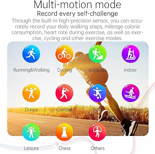 Miniatura 9 de Pard Reloj inteligente de lujo para parejas de 1.28 pulgadas, rastreador de actividad física con llamadas, monitor de sueño, frecuencia cardíaca