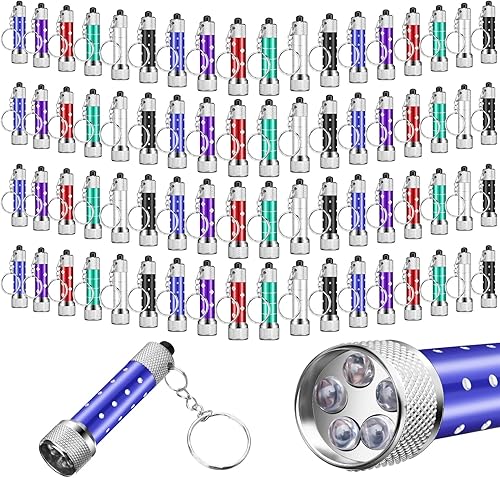 100 llaveros de mini linterna, 5 bombillas, linterna LED, llavero LED de bolsillo brillante, mini linterna de juguete para niños, recuerdos de