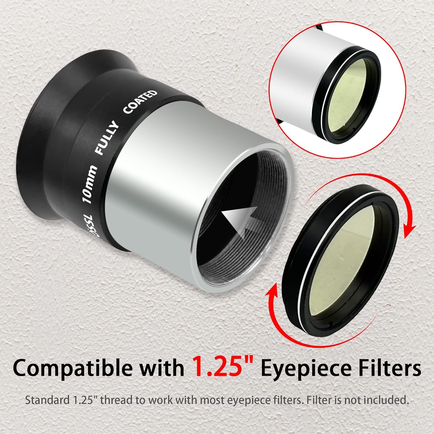 Astromania T-Ring Set for Minolta Camera - Bundle with - 1.25" 10mm Plossl Telescope Eyepiece