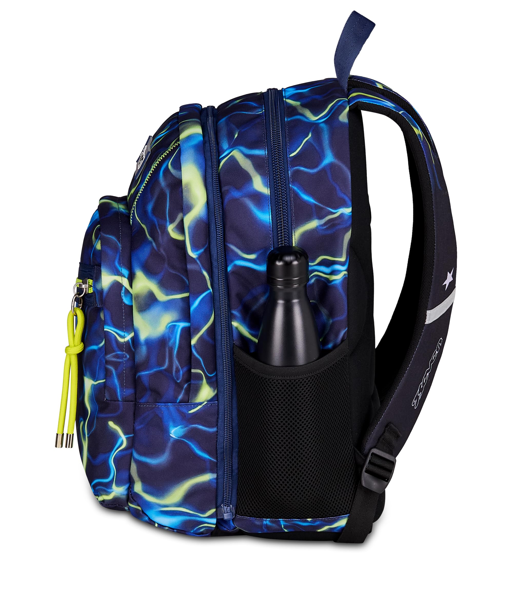 Seven Zaino Scuola Dual Detach ELECTRICVIBE BOY, Blu, 32 L, Doppio Scomparto, Multifunzione, Zaino Staccabile, Tasca con organizer, Scomparto porta pc, Scuola media e superiore, Bambino, Ragazzo
