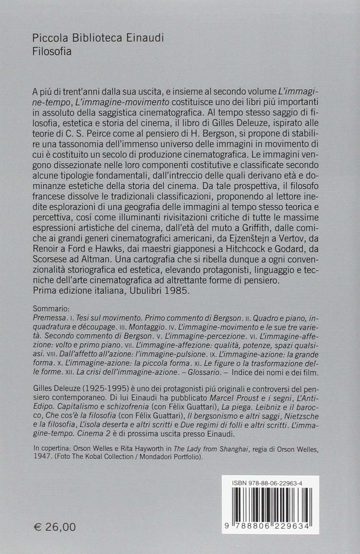 L'immagine-movimento. Cinema (Vol. 1)