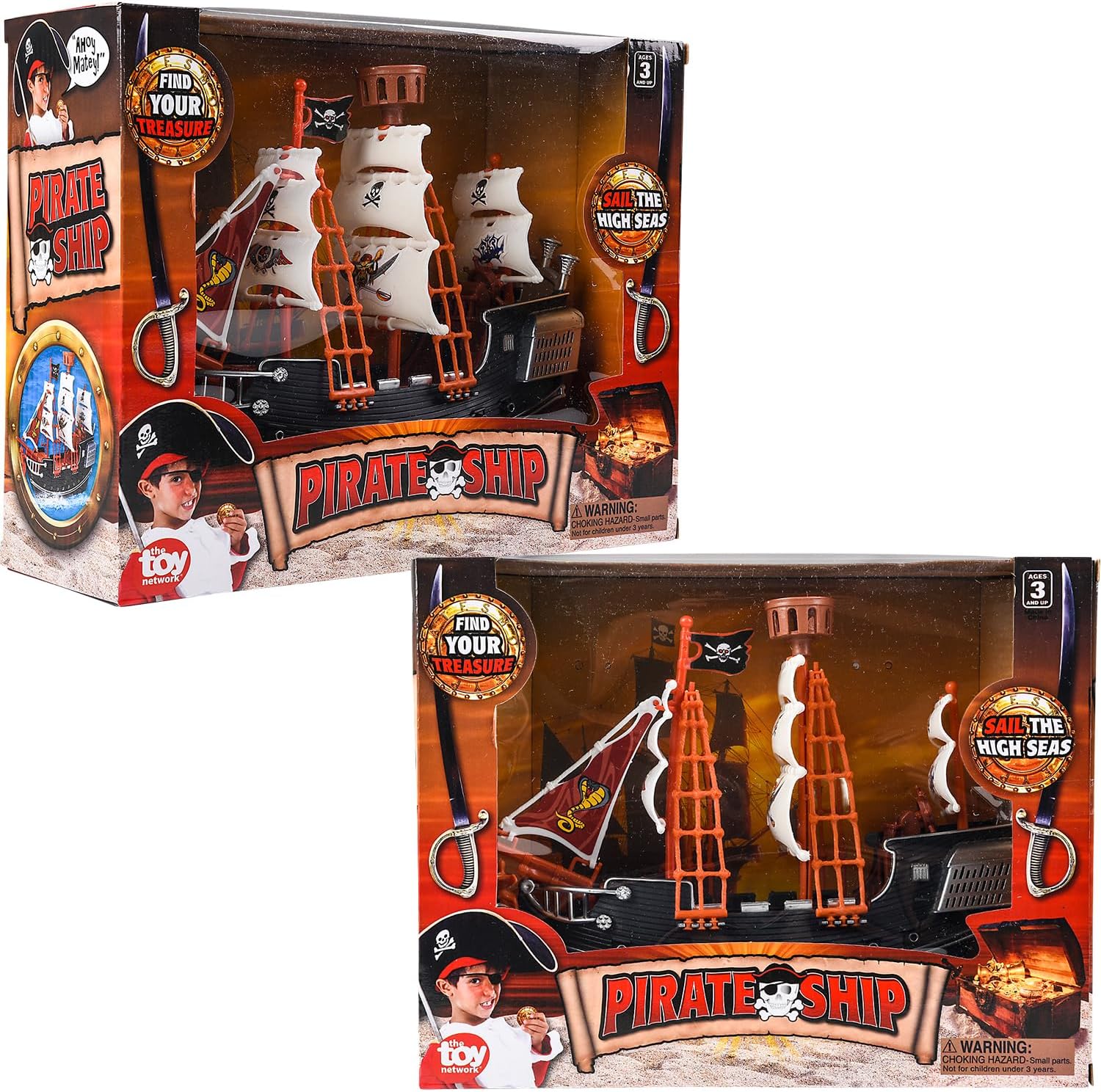 Rhode Island Novelty 10 Inch Pirate Boat, One Per Order