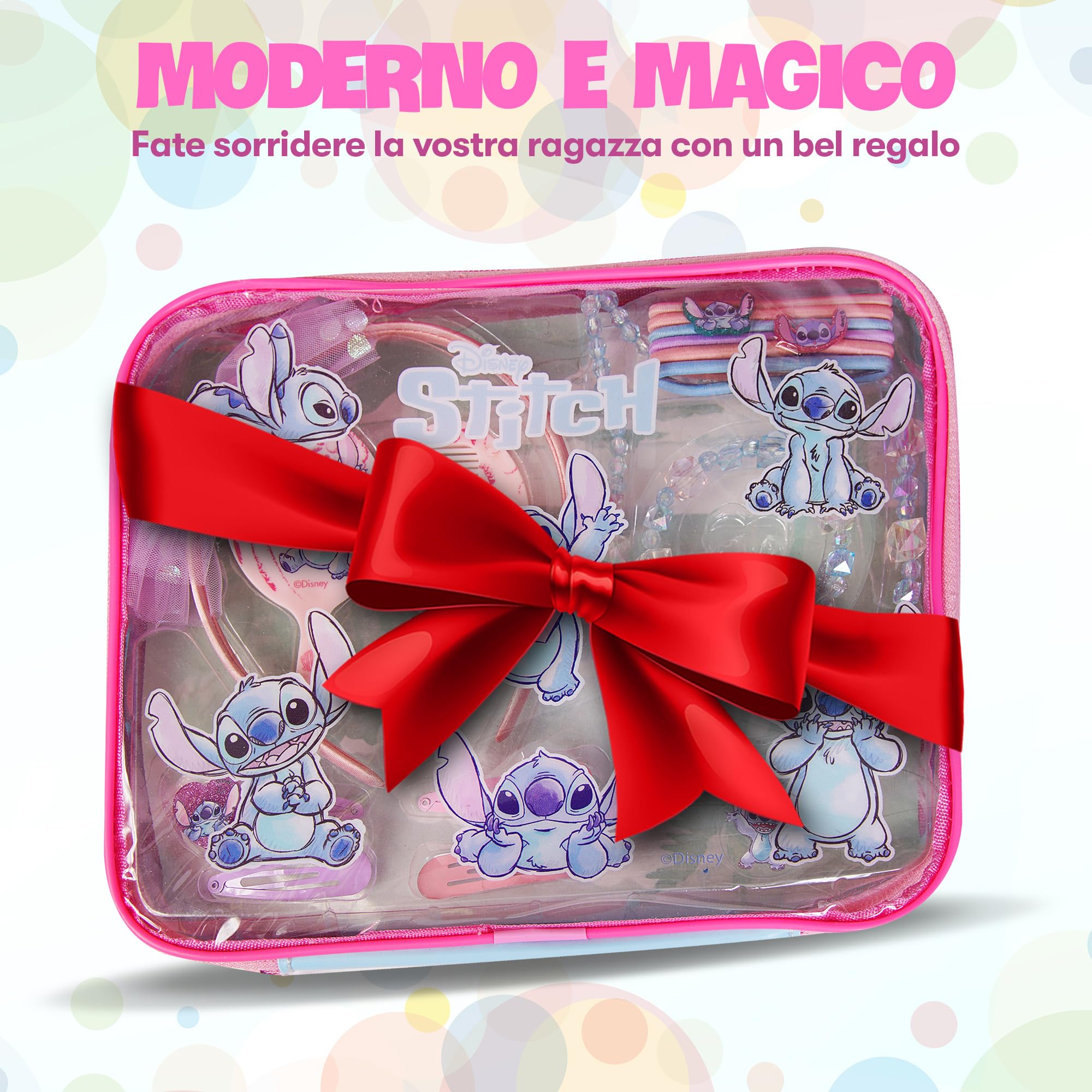 Disney - Spazzola Capelli Stitch, Bracciale e Gioielli Stitch Bambina - Collana e Accessori Stitch - Stitch Regalo Bambina