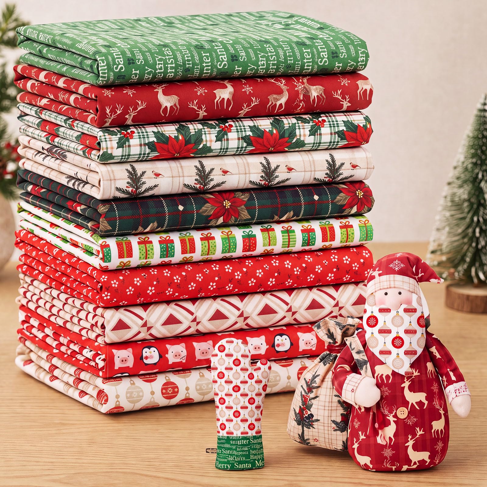 Lote de retales de tela de algodón Fat Quarters variados