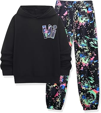 Boys Clothes Long Sleeve Hooded Sweatshirt Top Camouflage Sweatpants Fall Winter Kid Outfits Set 6-14T