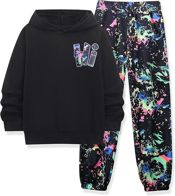 Boys Clothes Long Sleeve Hooded Sweatshirt Top Camouflage Sweatpants Fall Winter Kid Outfits Set 6-14T