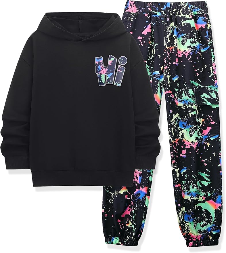 Boys Clothes Long Sleeve Hooded Sweatshirt Top Camouflage Sweatpants Fall Winter Kid Outfits Set 6-14T