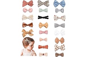 Jesries 21 Pack Baby Girls Hair Clips Bows Fully Lined Non Slip...