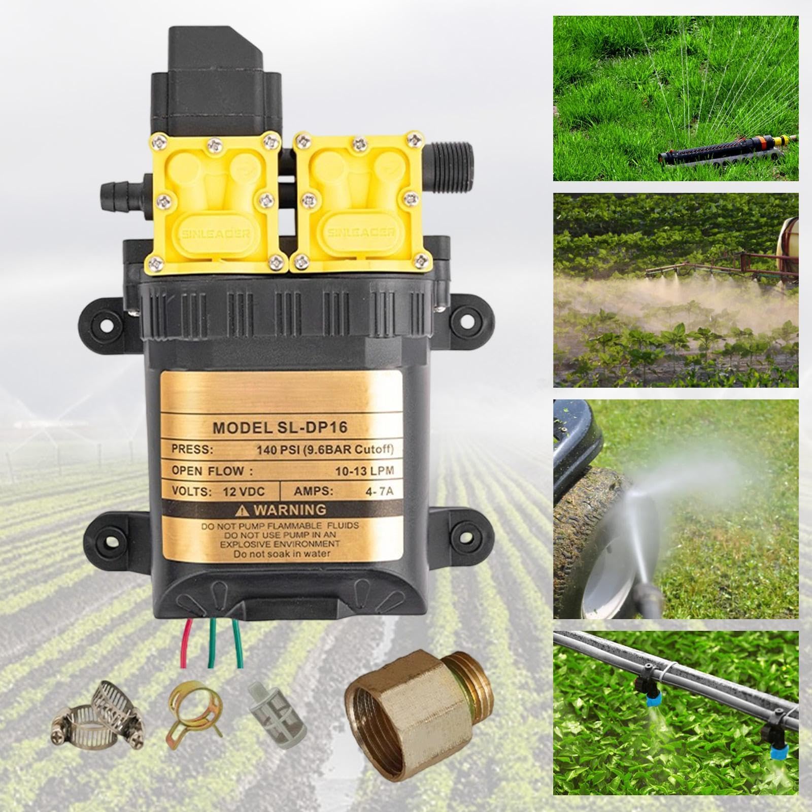 Pompa di trasferimento dell'Acqua agricola Pompa a a Pressione dell'Acqua Dolce 12V Attrezzatura agricola 130 PSI per imbarcazione