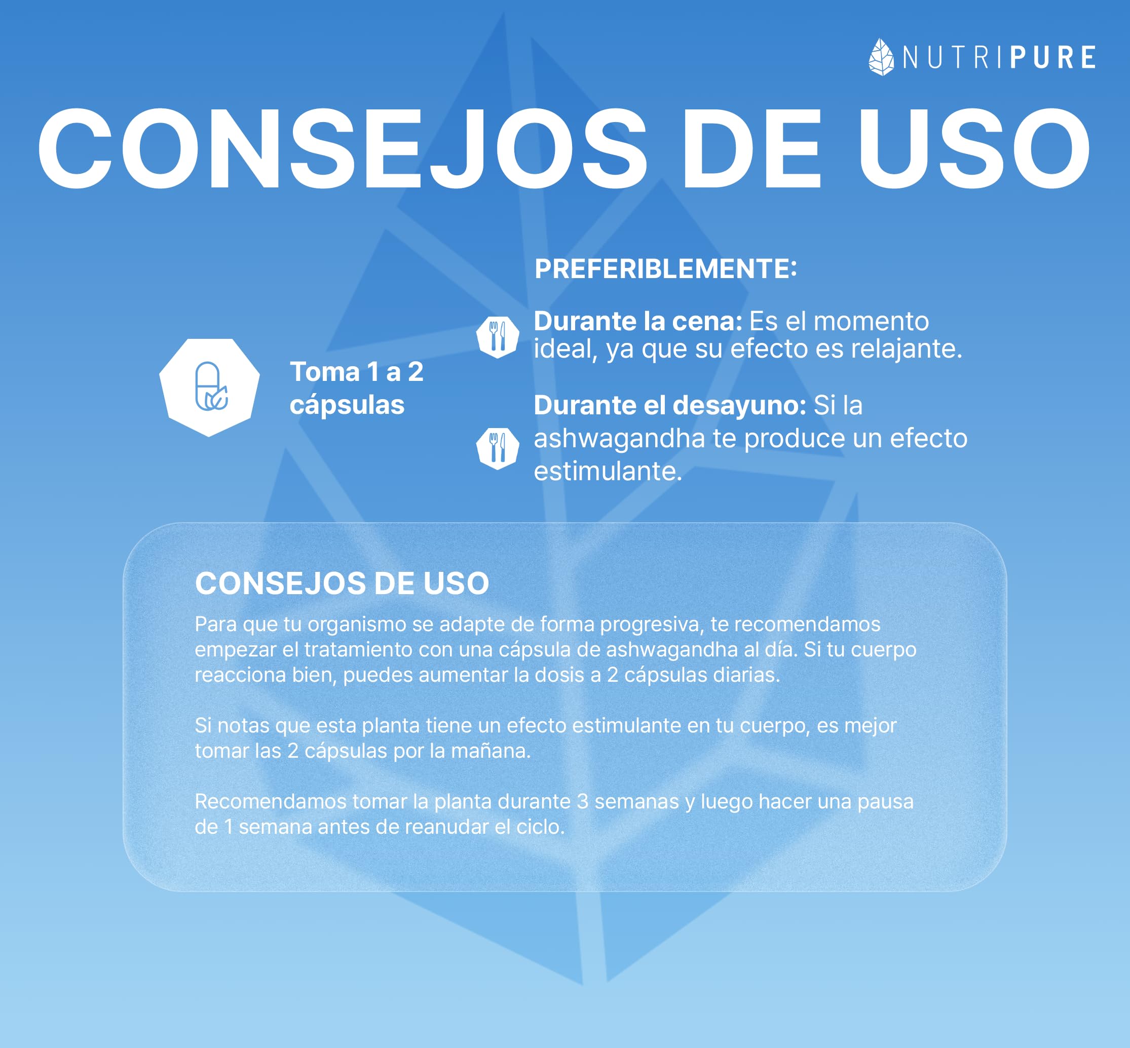 Nutripure | Ashwagandha Bio KSM66® | Planta Adaptógena del Ayurveda | Vegano | Complemento Alimentario Bienestar Intelectual y Físico | Estrés, Ansiedad | 60 Cápsulas | 1 Mes | Fabricado en Francia