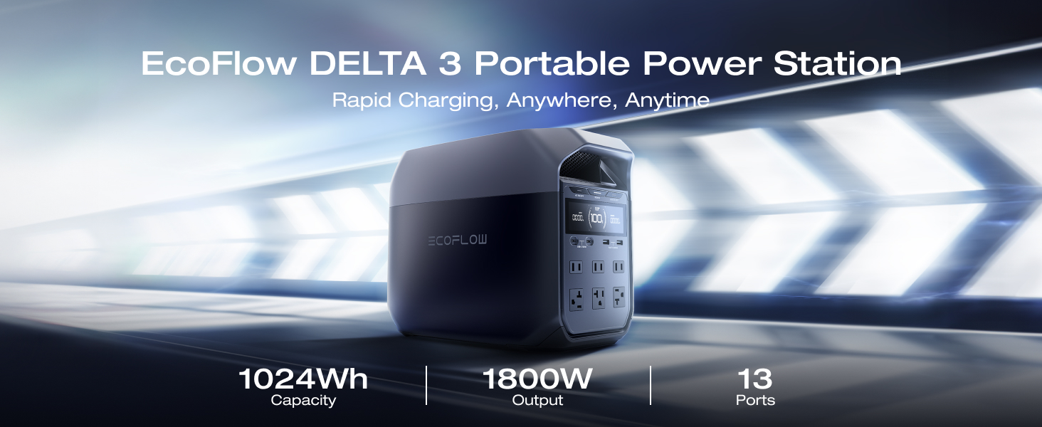 Amazon.com : EF ECOFLOW Delta 3 Portable Power Station, 1024Wh