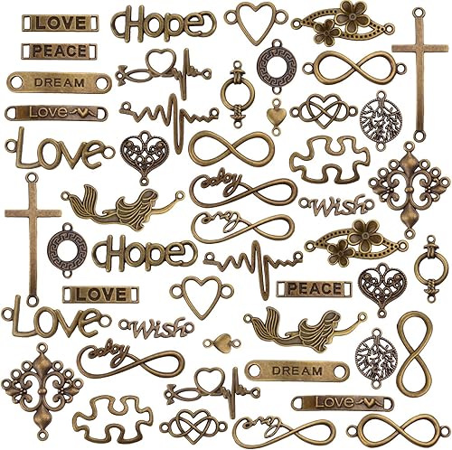 Miniatura 3 de Aylifu Encantos de conector de palabras, Metal Plata, No es una piedra preciosa