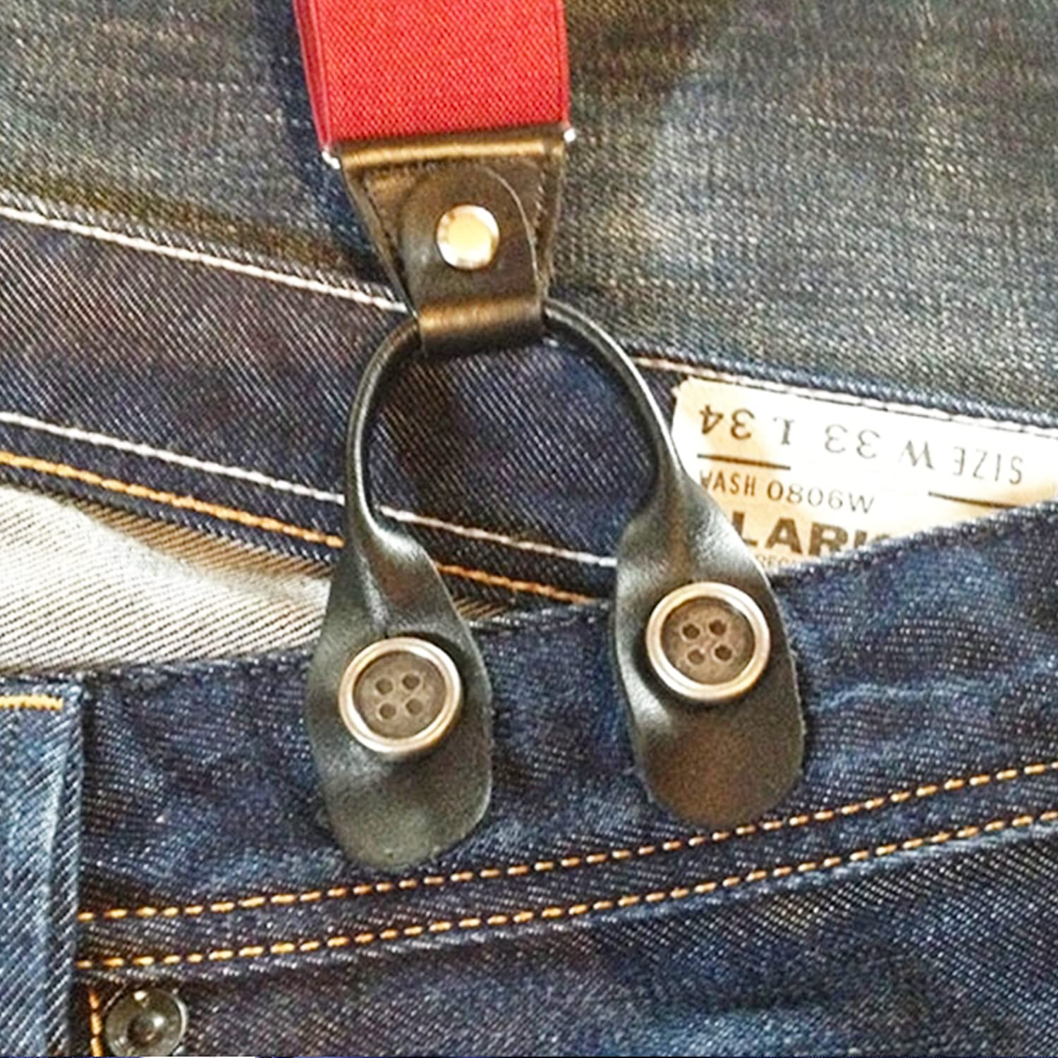 Bottoni per bretelle. Confezione da 6 bottoni a clip per pantaloni e bretelle abbottonabili. (Bronzo)