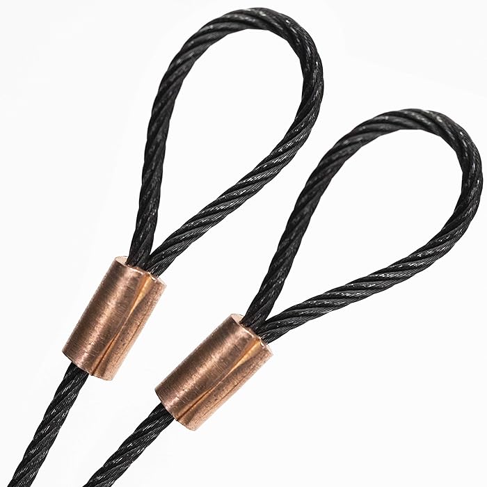 Buy PSI, 1/8" Black Oxide Galvanized Steel Cable Looped Ends, Copper